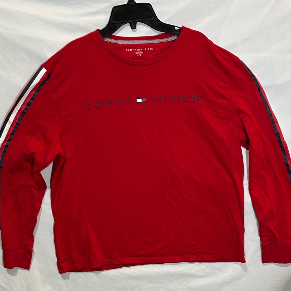 Tommy Hilfiger Red Long Sleeve Tee
